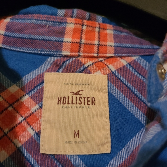 Hollister Longsleeve Plaid Flannel - Pink & Blue, US/CA M - Picture 3 of 3